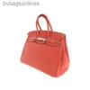 High Quality Advanced Hremms Leather Bags Designer Women Bag New Color Block Silver Buckle Birkkis 35 Womens Handbag Bag
