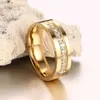 Couple Rings Womens Wedding Ring 18K Gold Plated AAA CZ Cubic Zirconia Stainless Steel Couple Ring WX