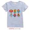 T-shirts Cartoon Childrens e-Cats T-shirt Childrens Three Little Cats Happy Cat Russian Clothing Boys Summer Short Sleeve T-Shirt Baby Girls Fashion Topl2405