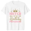 T-shirts pour hommes T-shirt princesse T-shirt maman Frère frère Sœur Famille Rassemblement Ts Girls Birthday Party Tshirt Aesthetic Vêtements Black Top T240506