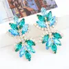 Dangle Earrings Classic Large Flower Drop For Women Elegant Charm Big Green Crystal Wedding Jewelry Accessories Wholesale