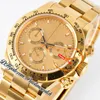 Verkauf 116508 SA4130 Automatisch Chronograph Mens Watch King gelb Gold Champagner -Stick Dial 904L Oystesteel Armband 72H Power Reserv Super Edition Rein Edition PTRX PTRX