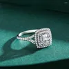 Cluster Anneaux S925 Silver Ring Classic Luxury 5 Light High Grade Simple Fashion Jewelry pour les femmes