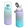 Tazze da 2000 ml di bottiglia d'acqua sportiva per la capacità di tempo leggera portatile per il ciclo del fitness