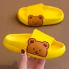 Slipper Kids Slippers Cute Cartoon Bear Children Indoor Drag Shoes Girls Boys Non-slip Anti-odor Thick Bottom Shoes Babies Home FootweaR T240509