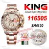 SPRZEDAŻ 116505 SA4130 AUTOMATYCZNE Chronograf Mens Watch King Rose Gold White Stick Tial 904l Oystesteel Bransoletka 72H Power Reserv Super Edition ReliOJ Pureteme Ptrx