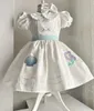 Robes de fille 0-12 ans bébé filles d'été Blanc Broide de sirène trkiye rétro princesse lolita robes de bal Eid al fitrl2405