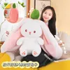 35-75cm Transformed Strawberry Rabbit Doll Plush Toy Little White Rabbit Doll Carrot Rabbit Sleeping Pillow Doll Gift 240507