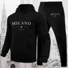 Suits de survêtement masculins à sweat à sweat imprimé de luxe pour hommes Milan Pantalon de sport pour hommes Hoodie Top Jogging pantalon ensemble de vêtements de rue décontractés