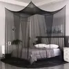 Sexy Mosquito Net Four Door Kingqueen podwójny rozmiar Domowe łóżko Zapobiegaj owadom Outdoor Square Grace White Canopy 240508