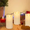 2pcs grandes bougies LED avec minuterie Remote Flamering Flame Christmas Gandle for Wedding Home Decoration TEA LUMES SOFFICATION 240430