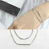 سلسلة True 925 Sterling Silver Multi-Layer Chain Womens Fashion Stick Bracelet Women Silver Jewelry XW