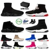 With box Paris Sock Shoes Triple Black White Red Beige Casual Sports Sneakers Sock Trainers Mens Women Knit Platform Shoe Speed Trainer Plate-Forme Chaussure