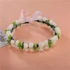 Fiori decorativi 1pc Fashion Bohemia Garland Rose Flower Crown Women Cascia con ragazze a nastro regolabile Halo da sposa