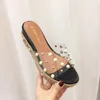 Dress Shoes 7cm Wedge Sandals Summer Slippers Pearl Rivet Beach Platfor Woman Wedges Heels Casual Female Footwear