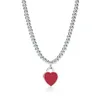 Design 925 Sterling Silber Perlen Halsketten für Frauen Schmuck mit rosa blau rot schwarz Farbe Emaille Halskette Großhandel Y220314 292U