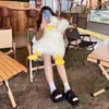 Simulation géant jaune canard peluche toys super doux farfelu animal animal blanc plishie poupée pour filles cadeaux d'anniversaire pour enfants 240507
