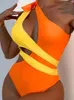 Kolorowy blok strojów kąpielowych dla kobiet czarny biały jednoczęściowy strój kąpielowy dla kobiet seksowne wycięcie monokini 2024 Kobiece kostium kąpielowych Brazylia plażowa