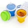 Cuptes en silicone extensible à boisson extensible tasse d'eau de voyage à eau portable des tasses de camping pliantes réutilisables avec des couvercles pour la randonnée de randonnée en plein air