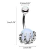 Nabel Ringe Edelstahl Nabel Ringe Bauch Piercing Knopf Ring Schädel Hand mit Ball Frauen Männer Körper Schmuck Geschenke D240509