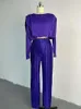 D'autres vêtements drauUir les chemises violettes haut et pantalon lâche décontractée 2 pièces sets femmes longs slve top et pantalon pantalon femme d'été nouveau y240509