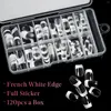 Fausses ongles pointes de ongles français 120pcs courte couverture complète blanche claire carrée acrylique