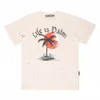 Palm PA 24SS Zomerbrief afdrukken Zon verf Spot Logot Shirt Briendje Geschenk losse oversized hiphop unisex korte mouwliefhebbers stijl TEES engelen 2223 ZPZ