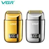 شفرات الحلاقة VGR حلاقة القابلة لإعادة الشحن لحية محترفة الشعر تقليم المترابحة الجهاز الرقمي العرض Mens V-338 Q240508