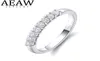 AEAW 14K White Gold 025CTW 2 mm df Impegno a taglio rotondo Moissanite Lab Ring Diamond Band per donne Y01224160628