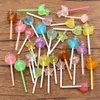 10pcs Mix Farbgröße Bling Glitter Herz Round Entenstar Lollipop Harz.