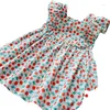 Girl Dresses Children's Wear 2024 Summer Girl's Baby Fragmented Flower Little Flying Sleeves Cute Dress