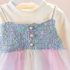 Robes de fille mode gamine robe fille tutu robe de bal robe princesse mariage midtu costume formel village vestiment