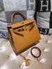 탑 레이디 디자이너 Kiaelliy Bag New 28 Super Rare Princess Gold Buckle E-Leather 외부 바느질 크로스 바디 백