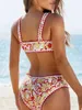Women's Swimwear 2024 Hollow Out Floral Print One Piece Swimsuit Sexy Women Bathing Suit Female Brazil Trikini Summer Beachwear Bodysuit