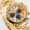 SALE 116508 SA4130 Automatic Chronograph Mens Watch KING Yellow Gold Champagne Black Dial 904L Oystesteel Bracelet 72H Power Reserv Super Edition Puretime PTRX