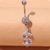 Navelringen stonefans strass heart navel nagels body piercing sieraden sexy crystal navel ring groothandel sieraden voor vrouwen d240509