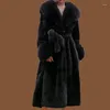 Kurtki damskie Zimowe kobiety długie sztuczne futra grube ciepłe płaszcze z pióra płaszcza Owczesna kołnierz odzieży luksusowe ubranie
