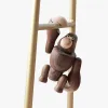 Miniature Nordic Wooden King Kong Dolls Figurine Gorilla Figurine sospese Monkey Decorazioni per la casa Accessori per artigianato marrone Ornamento Doni