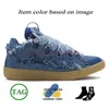 Top Quality Designer Curb Dress Shoes Low OG Original Denim Blue Calfskin Rubber Nappa Trainers Luxury Platform Leather Hightops Womens Mens Suede Bottoms Sneakers