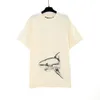 Palm PA 24SS Summer Letter Printing Sketch Broke Beheaded Shark T Shirt Boyfriend Gift Loose Oversized Hip Hop Unisex Short Sleeve Lovers Style Tees Angels 2225 IWBT