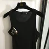 506 XL 2024 Milan Runway Dress Spring Summer Mouwess Crew Neck Black Jurken Damesjurk Mode Hoge kwaliteit 20239892