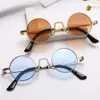 Sonnenbrille runde Dampf Punk Männer Frauen Marke Designer kleiner Kreis Sonnenbrillen Vintage Metall Rahmen Fahren Brillen 9-BLS9301 238d