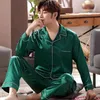Mens Pajamas Set in Singlebreasted Long Sleeve Big Size Microfiber Pijama Male Home Clothes Winter Sleepwear For Sleeping 240428