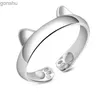 Anelli di coppia Cyj European S925 Sterling Sterling Sloot Cat Paw Stampato Coppia Ring Anello regolabile Festa di compleanno Regalo per matrimoni Gioielli WX