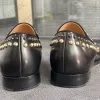 2024 Mens Shoes Office Office Formal Shoes Real Leather-Spikes Hel Black Упомянутые пальцы с вареньем для склонности к башмам