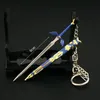 9cm Zeldas Master Sword Link Keechain Tears of the Kingdom 1:12 Metal Keyring Game Souvenir Llaveros for Boy Girls