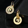 Pendientes colgantes de acero inoxidable 2024 tendencia estrellas lunar 3a circon de circón encanto de moda para mujeres regalos de fiesta de joyería