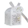 50PCSパールペーパーホワイトクロッシングチョコレートキャンディボックスエンジェルベビーシャワーギフトボックス最初の聖体拝領キッズバースデーパーティーの装飾