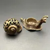 Vintage Pure Copper Mini Snail Small Ornament Desk Decoration Antique Brass Animal Miniature Figurine Craft Tea Pet Incense 240508