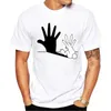 T-shirts masculins thub mode drôle main hommes t-shirt lapin rabbit ombre imprimé tshirts hipster courts slve décontractés t-shirts de base t y240509